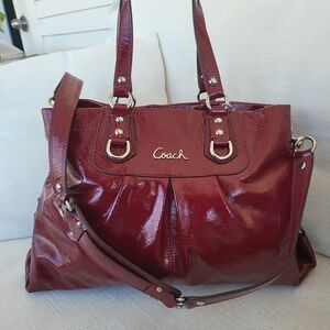 SOLD Coach Burgundy Patent Leather Shoulder Bag
